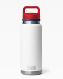 YETI- 36oz Chug Bottle in White/Navy/Rescue Red