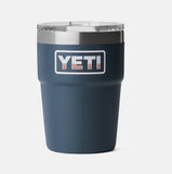 YETI- 16oz Stackable Cup in Navy/Badge