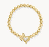 KENDRA SCOTT- Ari Heart Texas Stretch Bracelet in Gold Ivory Mother of Pearl