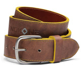 NOKONA- Walnut Leather Belt w/Athletic Gold Edge Accents