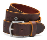 NOKONA- Stampede Leather Belt w/Orange Edge Accents