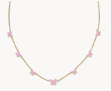 KENDRA SCOTT- Lillia Gold Butterfly Strand Necklace in Pink Enamel