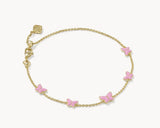 KENDRA SCOTT- Lillia Gold Butterfly Delicate Bracelet in Pink Enamel