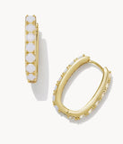 KENDRA SCOTT- Chandler Hoop Earrings in Gold White Opalite Mix