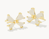 KENDRA SCOTT- Blair Bow Gold Small Stud Earrings in Iridescent Drusy