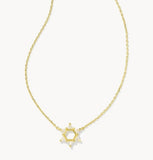 KENDRA SCOTT- Star of David Pendant Necklace in Gold White Crystal