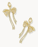 KENDRA SCOTT- Krista Bow Statement Earring in Gold White Mix
