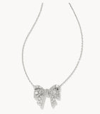 KENDRA SCOTT- Krista Silver Bow Pendant Necklace in Whtie Mix