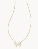 KENDRA SCOTT- Blair Bow Gold Small Pendant Necklace in Iridescent Drusy