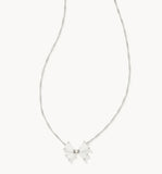 KENDRA SCOTT- Blair Bow Silver Small Pendant Necklace in Iridescent Drusy