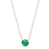 KENDRA SCOTT- Jolie Gold Short Pendant Necklace in Kelly Green Illusion