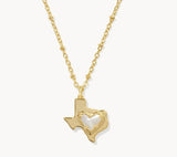 KENDRA SCOTT- Ari Heart Texas Pendant Necklace in Gold Ivory Mother of Pearl
