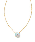 KENDRA SCOTT- Jolie Short Pendant Necklace in Gold Dichroic Glass