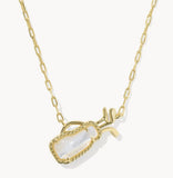 KENDRA SCOTT- Golf Pendant Necklace in Gold Ivory Mother of Pearl