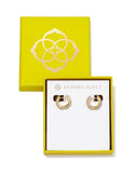 KENDRA SCOTT- Mikki Pave Huggie Earring in Gold White Crystal (BOXED)