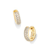 KENDRA SCOTT- Mikki Pave Huggie Earring in Gold White Crystal (BOXED)