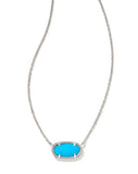 KENDRA SCOTT- Elisa Necklace in Rhodium Bright Blue Magnesite