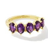 KENDRA SCOTT- Cailin Gold Band Ring in Purple Crystal