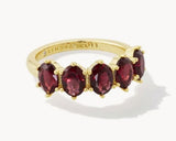 KENDRA SCOTT- Cailin Gold Band Ring in Burgundy Crystal