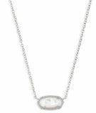 KENDRA SCOTT- Elisa Silver Pendant Necklace in Ivory Mother of Pearl