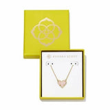 KENDRA SCOTT- Ari Heart Pendant Necklace in Gold Rose Quartz (BOXED) 9608862442