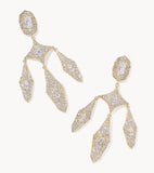 KENDRA SCOTT- Bella Gold Statement Earrings in White CZ
