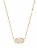 KENDRA SCOTT- Elisa Pendant Necklace in Gold Iridescent Drusy (BOXED)