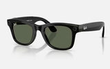 RAYBAN- Meta Shiny Black Wayfarer Sunglasses w/G15 Green