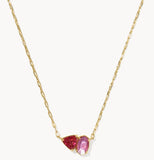 KENDRA SCOTT- Tatum Gold Short Pendant Necklace in Pink Mix
