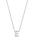 KENDRA SCOTT- Letter E Pendant Necklace in Silver