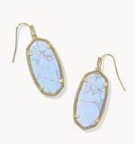 KENDRA SCOTT- Elle Gold Earrings in Variegated Light Blue