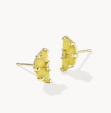 KENDRA SCOTT- Lemon Gold Stud Earrings in Opalite Glass