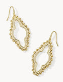 KENDRA SCOTT- Abbed Beaded Open Frame Earrings in Gold Metal