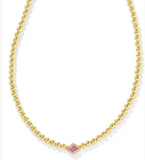 KENDRA SCOTT- Abbie Gold Beaded Necklace in Azalea Illusion