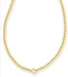 KENDRA SCOTT- Abbie Gold Beaded Necklace in Natural Mother of Pearl