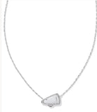 KENDRA SCOTT- Cheer Silver Pendant Necklace in White Mother of Pearl