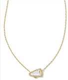 KENDRA SCOTT- Cheer Gold Short Pendant Necklace in White Mother of Pearl