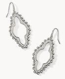 KENDRA SCOTT- Abbie Beaded Open Frame Earrings in Silver Metal