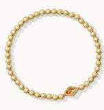 KENDRA SCOTT- Abbie Gold Beaded Bracelet in Marbled Amber Illusion