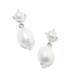 KENDRA SCOTT- Eve Silver Drop Earrings in White Pearl