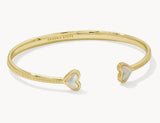 KENDRA SCOTT- Framed Gold Ari Heart Cuff Bracelet in White Resin