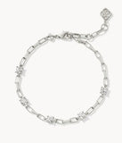 KENDRA SCOTT- Lexi Silver Chain Bracelet in White Crystal