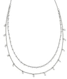 KENDRA SCOTT- Eve Silver Multi Strand Necklace in White Mix