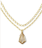 KENDRA SCOTT- Camry Gold Enamel Frame Multi Necklace in Natural Mother of Pearl