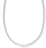 KENDRA SCOTT- Eve Silver Beaded Strand Necklace in White Pearl