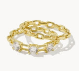 KENDRA SCOTT- Lexi Gold Ring Set in White Crystal