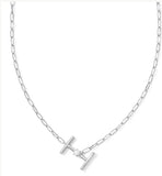 KENDRA SCOTT- Pearl Letter Initial Pendant in Rhodium White Pearl