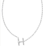 KENDRA SCOTT- Pearl Letter Initial Pendant in Rhodium White Pearl