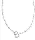 KENDRA SCOTT- Pearl Letter Initial Pendant in Rhodium White Pearl