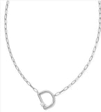 KENDRA SCOTT- Pearl Letter Initial Pendant in Rhodium White Pearl